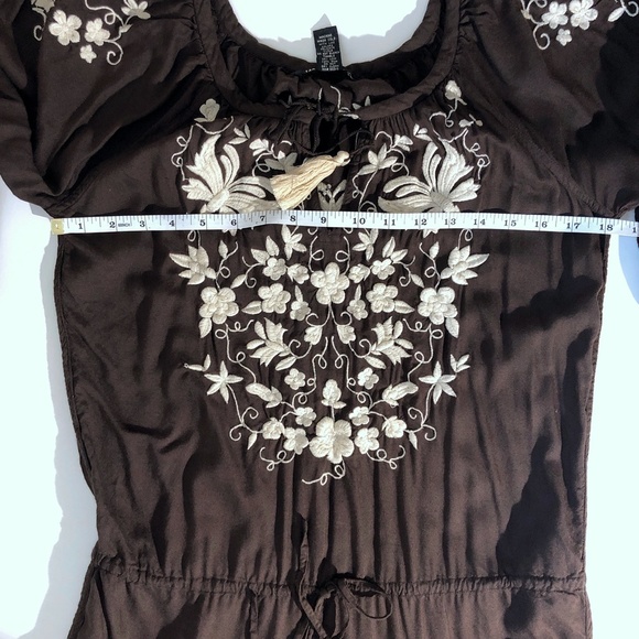 Lucky Brand Brown Cream Embroidery Dress Tunic - Picture 3 of 7